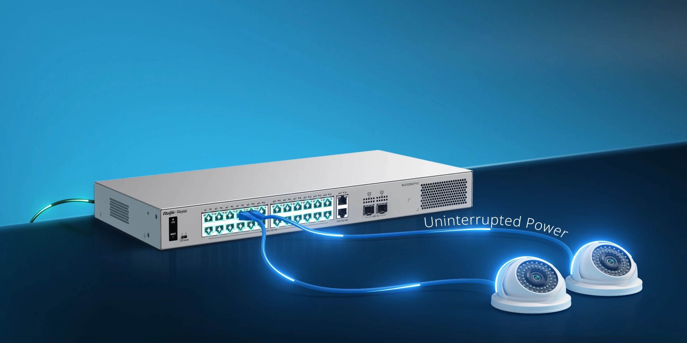 RG-ES228GS-P-V2, 26-Port Gigabit Smart Cloud-Managed PoE Switch